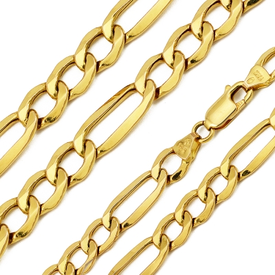 Złoty męski łańcuszek / "Figaro" / 50 cm / 6,5 mm / pr.585