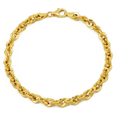 Bransoletka żółte złoto 585 splot: Irydia dł.19,5 cm