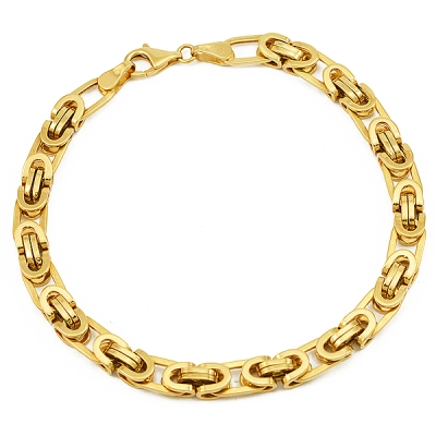 Bransoletka żółte złoto 585 splot: Królewski dł.21 cm
