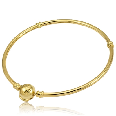 złota sztywna bransoletka koło do pandora charms / pr.585