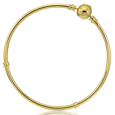 Złota sztywna bransoletka koło do PANDORA CHARMS / pr.585
