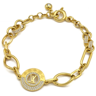 złota bransoletka z cyrkoniami modna kolekcja / 585