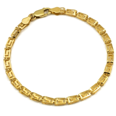 Złota bransoletka modny grecki wzór / pr.585