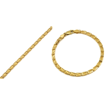 Złota bransoletka modny grecki wzór / pr.585