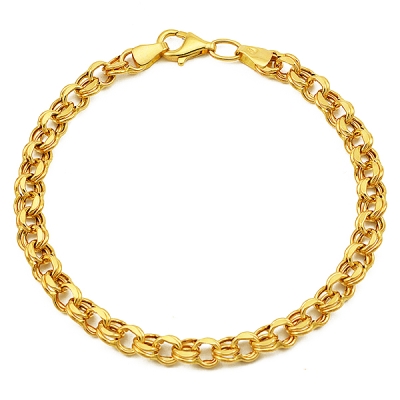 Bransoletka żółte złoto 585 splot: Garibaldi dł.19 cm