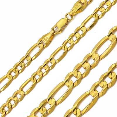 Złoty męski łańcuszek o splocie "Figaro" / 55 cm / 5 mm/  pr.585