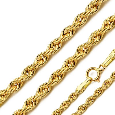 Złoty łańcuszek o efektownym splocie Korda / 45 cm / pr.585