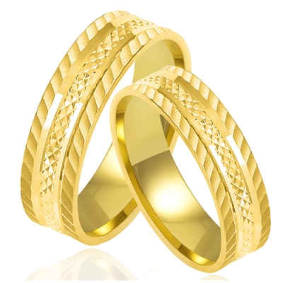 Obrączki Ślubne Diamentowane 5,5mm Komplet pr.585