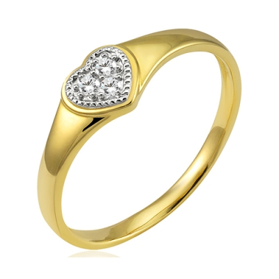 złoty pierścionek z brylantami 0,045ct / pr.585