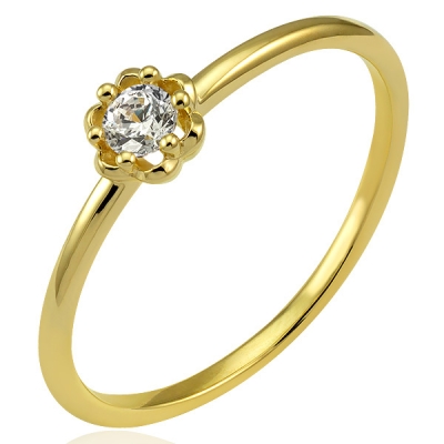 Złoty pierścionek z cyrkonią / NOWOŚĆ / pr.585