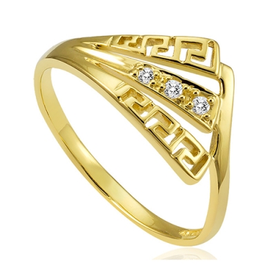 złoty pierścionek z cyrkoniami / 585