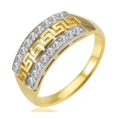 Złoty pierścionek z cyrkoniami NOWOŚĆ  / 585
