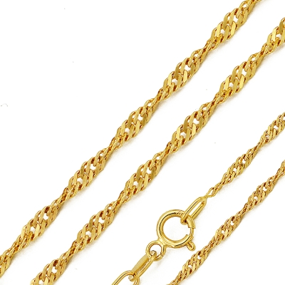 Złoty łańcuszek o efektownym splocie Singapur / 45 cm / pr.585