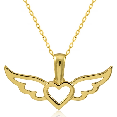 Złota zawieszka skrzydła anioła / pr.585