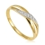 złoty przeplatany pierścionek z cyrkoniami / pr.585