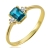 Złoty Pierścionek Zaręczynowy z Brylantami i Naturalnym Topazem London Blue 585 14k