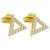 złote kolczyki trójkąty z cyrkoniami / celebrytki / pr.585