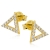złote kolczyki trójkąty z cyrkoniami / celebrytki / pr.585