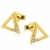 Złote kolczyki trójkąty z cyrkoniami / celebrytki / pr.585