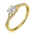 Pierścionek z moissanitami 0,55ct żółte złoto 585