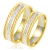 Złote Dwukolorowe Diamentowane Obrączki Ślubne 5,5mm Komplet pr.585