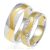 Złote Obrączki Ślubne Dwukolorowe 5,5mm Ozdobione  Brylantami Komplet  pr.585