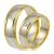 złote obrączki ślubne dwukolorowe 6mm ozdobione brylantem komplet  pr.585