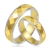 złote obrączki ślubne dwukolorowe 5mm ozdobione brylantem komplet  pr.585