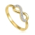 Złoty pierścionek z cyrkoniami symbol nieskończoności / pr.585