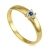 złoty pierścionek z szafirową cyrkonią / pr.585