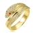 Złoty pierścionek "ŻMIJKA" cyrkonie i rubiny / pr.585
