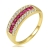 Złoty pierścionek obrączka cyrkonie i rubiny / pr.585