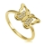 złoty pierścionek z cyrkoniami motyl / 585