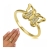 złoty pierścionek z cyrkoniami motyl / 585