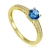 Pierścionek z szafirem i cyrkoniami żółte złoto 585