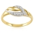 złoty dwukolorowy pierścionek  z cyrkoniami/ pr.585