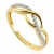 złoty przeplatany pierścionek  z cyrkoniami/ pr.585