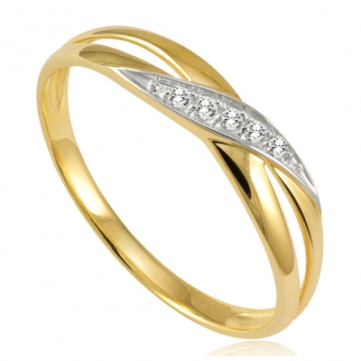 złoty pierścionek z brylantami 0,040ct / pr.585