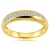 Złoty pierścionek obrączka z 15 brylantami 0,12 ct / pr.585